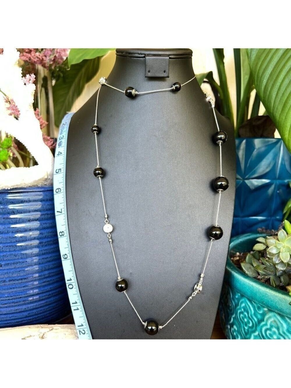 Black Silver & Crystal Chico’s Statement Necklace $18ea or bundle 3/$30